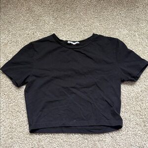 Zara Black Short Sleeve Cotton Tee